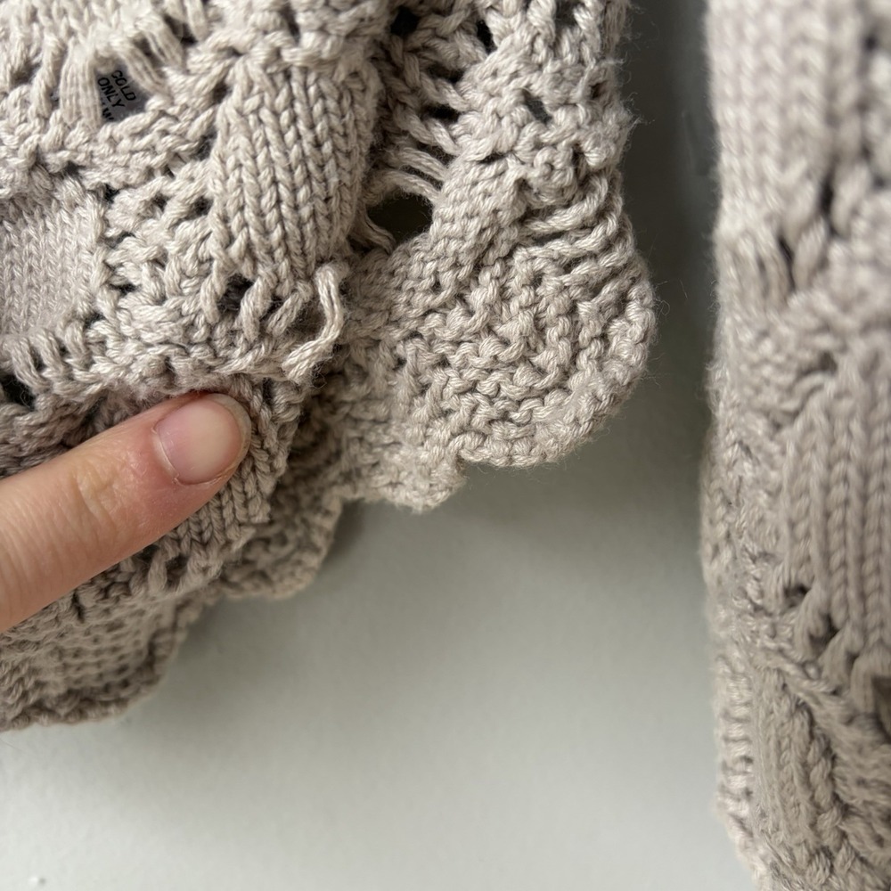 Style & Co Women's‎ Cardigan Beige Loose Knitted Size 0X Boho Cottagecore - Picture 7 of 9